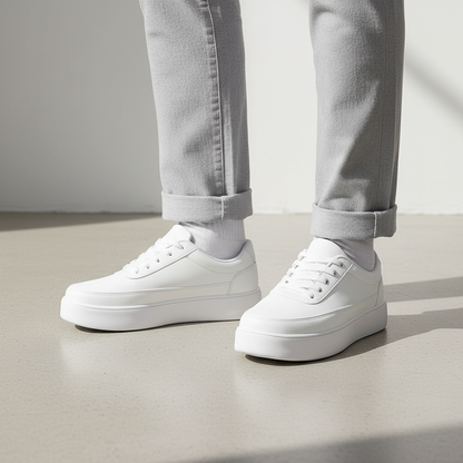 Men's White Platform Sneakers | Casual Trainers