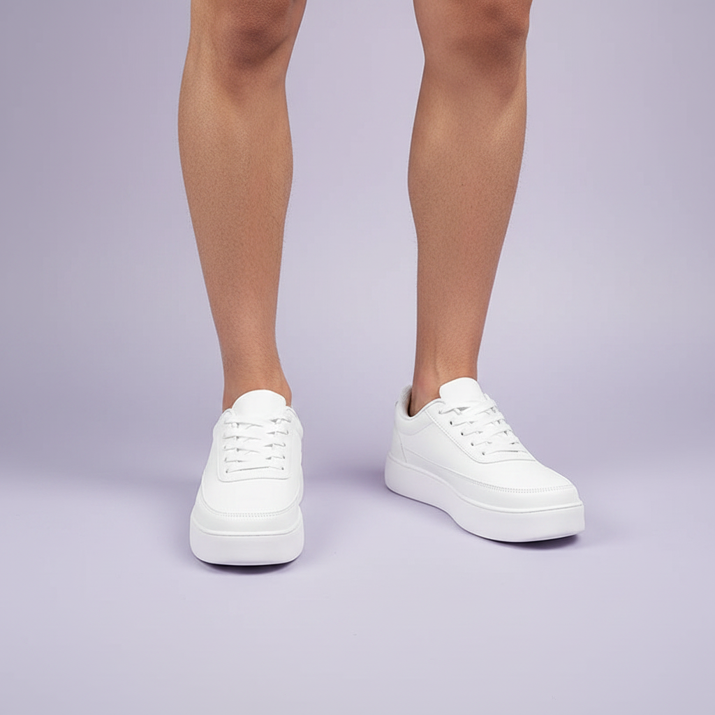 Men's White Platform Sneakers | Casual Trainers