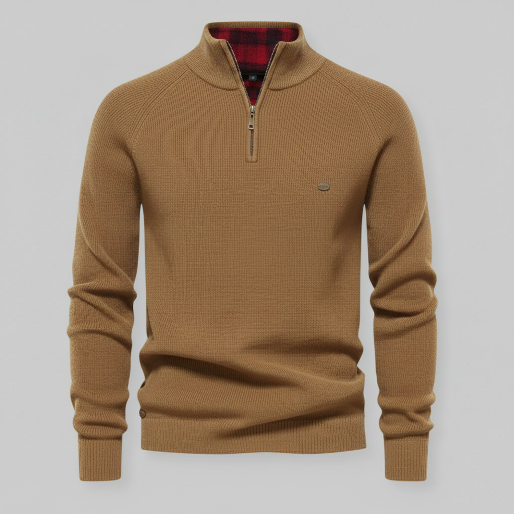 Men's Black Half-Zip Jumper | Slim Fit Knitwear