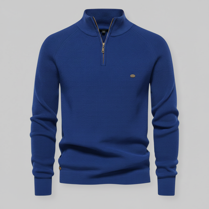Men's Black Half-Zip Jumper | Slim Fit Knitwear