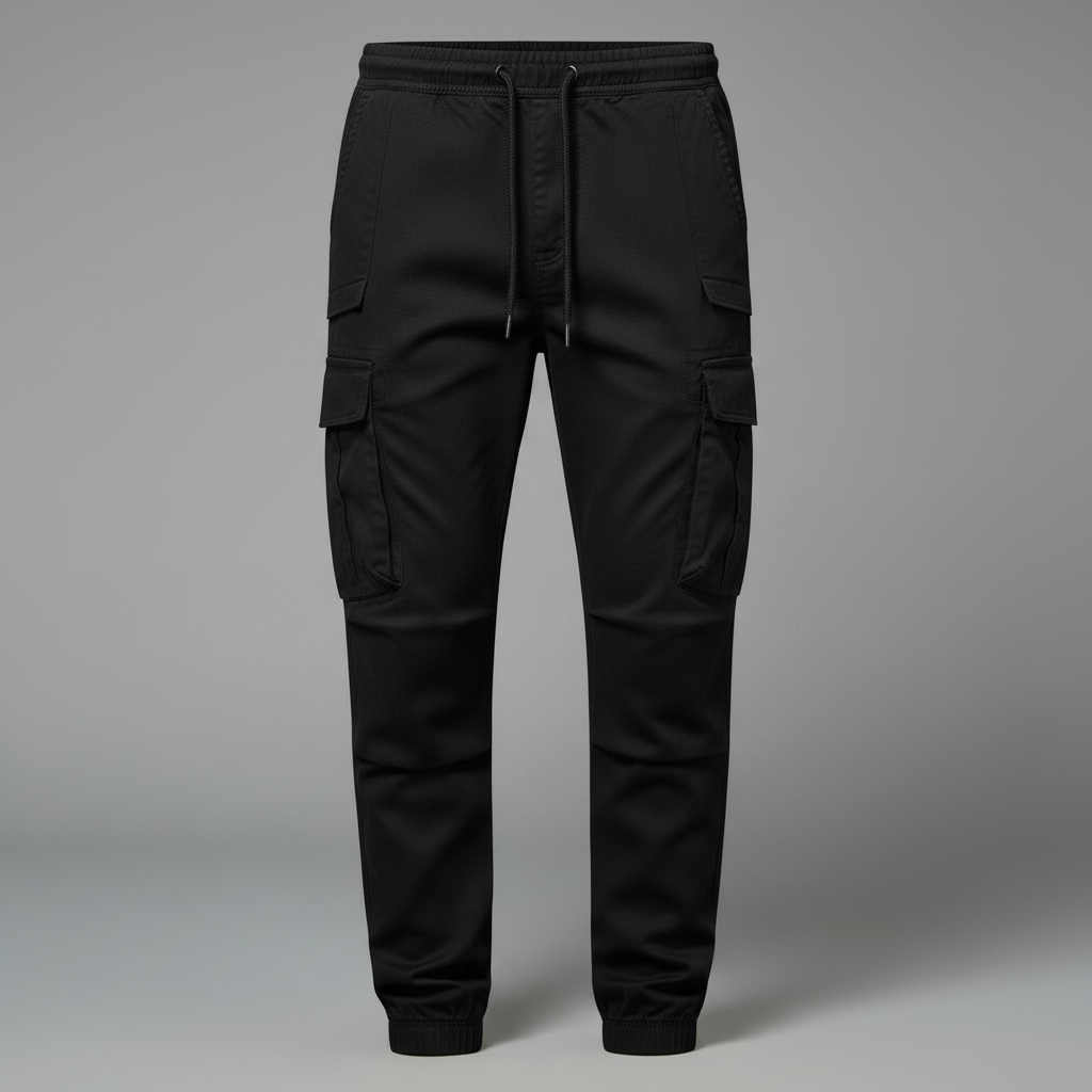 Men's Tactical Cargo Pants | Black Cargo Trousers for Outdoor Use