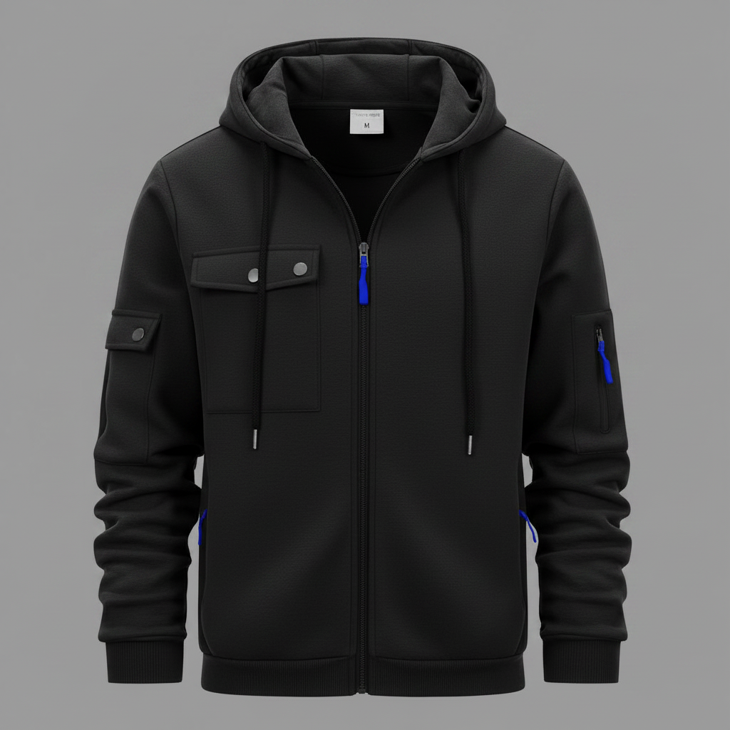 Men's Utility Zip-Up Hoodie | Casual Sweatshirt