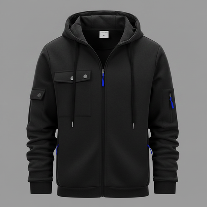 Men's Utility Zip-Up Hoodie | Casual Sweatshirt