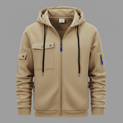 Men's Utility Zip-Up Hoodie | Casual Sweatshirt