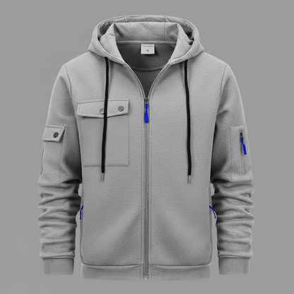 Men's Utility Zip-Up Hoodie | Casual Sweatshirt