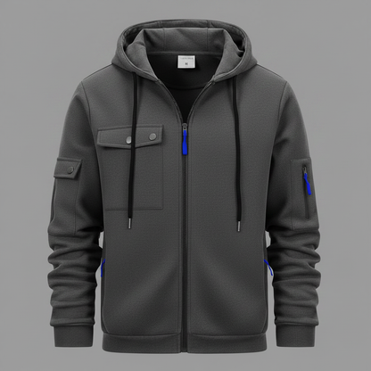 Men's Utility Zip-Up Hoodie | Casual Sweatshirt