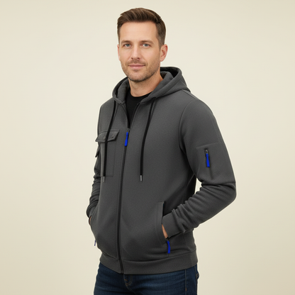 Men's Utility Zip-Up Hoodie | Casual Sweatshirt