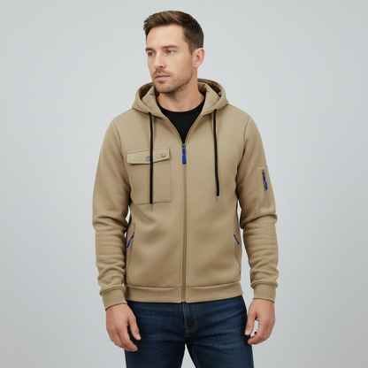 Men's Utility Zip-Up Hoodie | Casual Sweatshirt