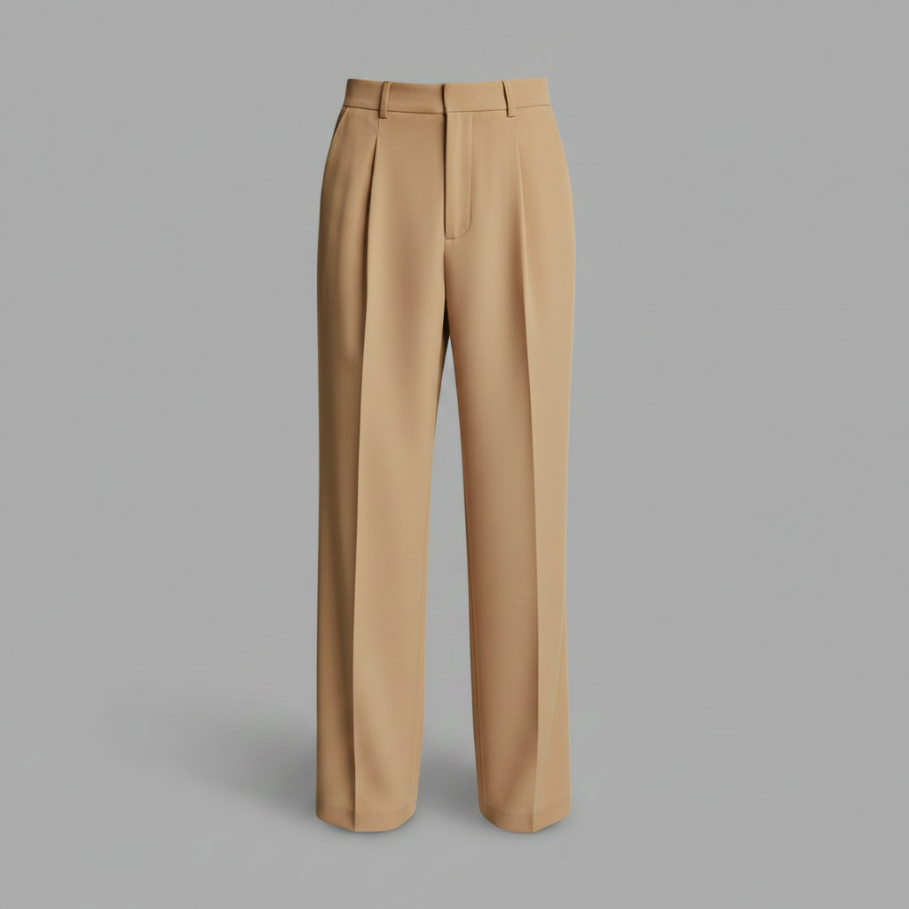 Men's Pleated Trousers | Straight Fit Formal Pants