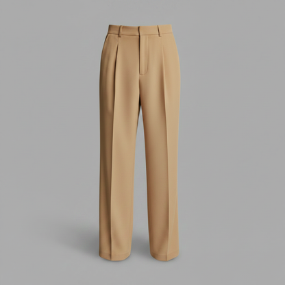 Men's Pleated Trousers | Straight Fit Formal Pants