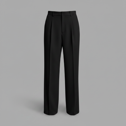 Men's Pleated Trousers | Straight Fit Formal Pants