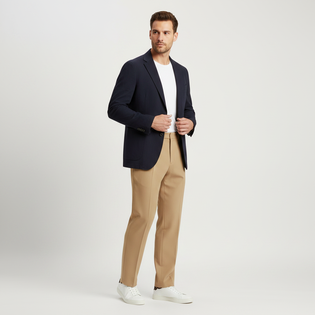Men's Pleated Trousers | Straight Fit Formal Pants