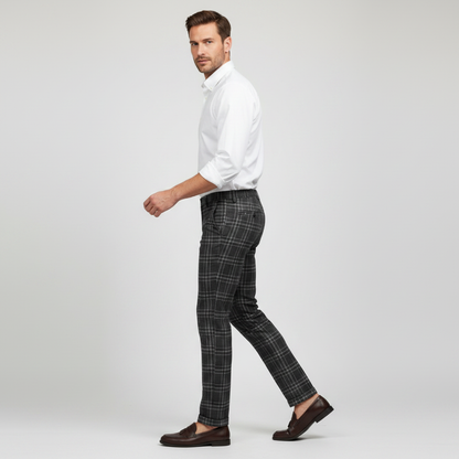 Sasha Checked Chinos | Men's Trousers for Casual Wear