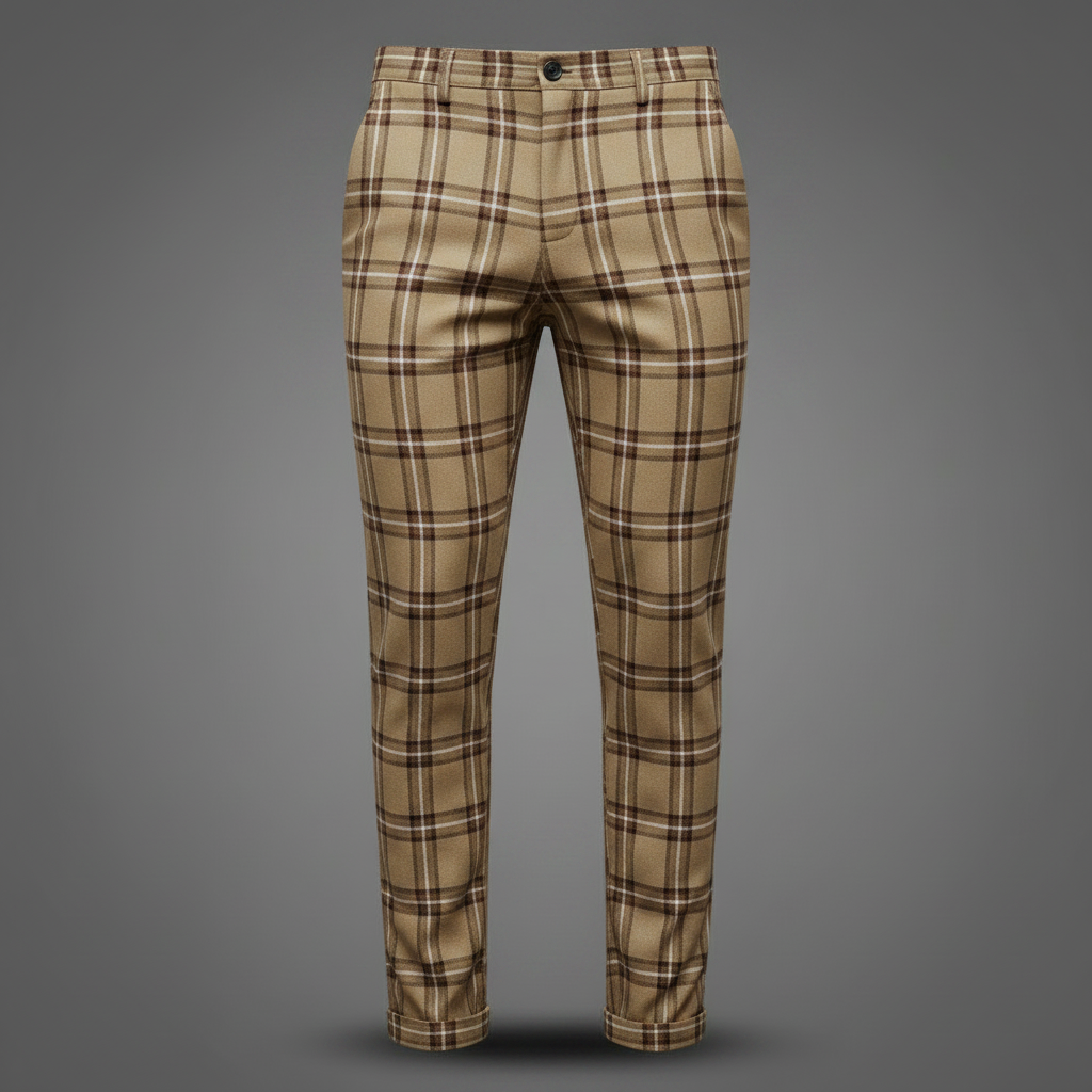 Sasha Checked Chinos | Men's Trousers for Casual Wear