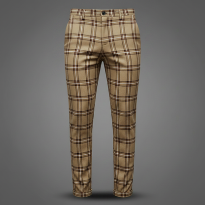 Sasha Checked Chinos | Men's Trousers for Casual Wear