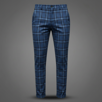 Sasha Checked Chinos | Men's Trousers for Casual Wear