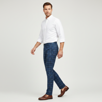 Sasha Checked Chinos | Men's Trousers for Casual Wear
