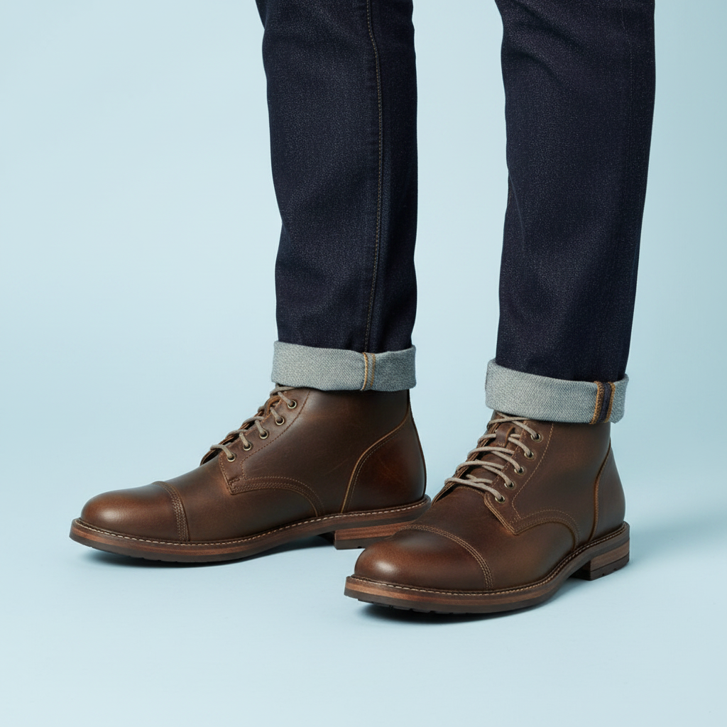 Men's Classic Ankle Work Boots | Durable Lace-Up Design