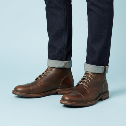 Men's Classic Ankle Work Boots | Durable Lace-Up Design