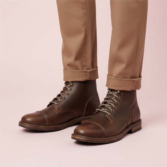 Men's Classic Ankle Work Boots | Durable Lace-Up Design