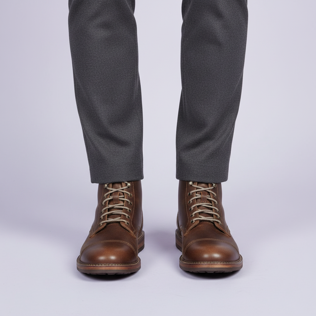 Men's Classic Ankle Work Boots | Durable Lace-Up Design