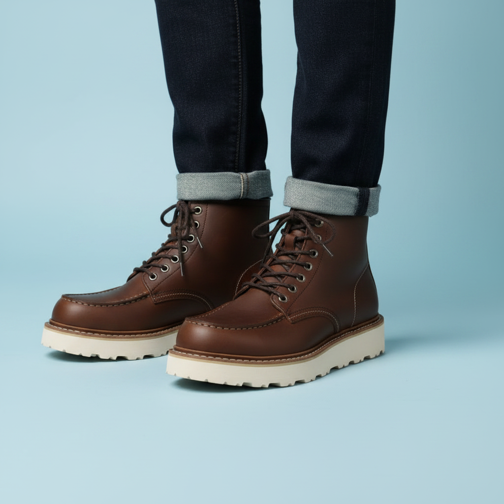 Black Ankle Boots | Durable Lace-Up Leather Footwear