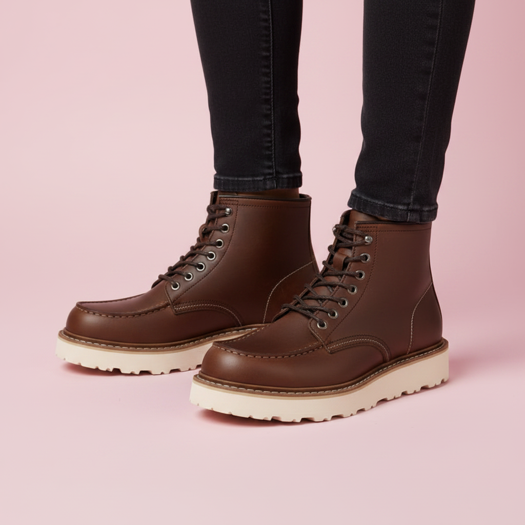 Black Ankle Boots | Durable Lace-Up Leather Footwear