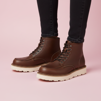 Black Ankle Boots | Durable Lace-Up Leather Footwear