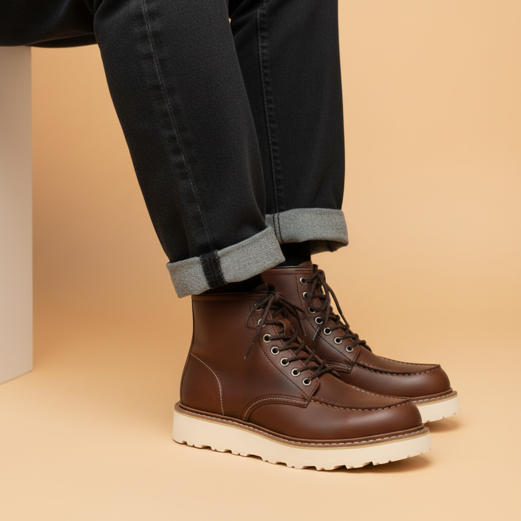Black Ankle Boots | Durable Lace-Up Leather Footwear